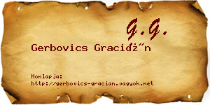 Gerbovics Gracián névjegykártya